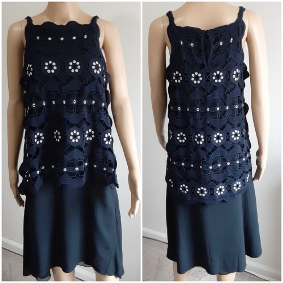 ✨ NWOT CHLOE navy guipure dress - Picture 2 of 13